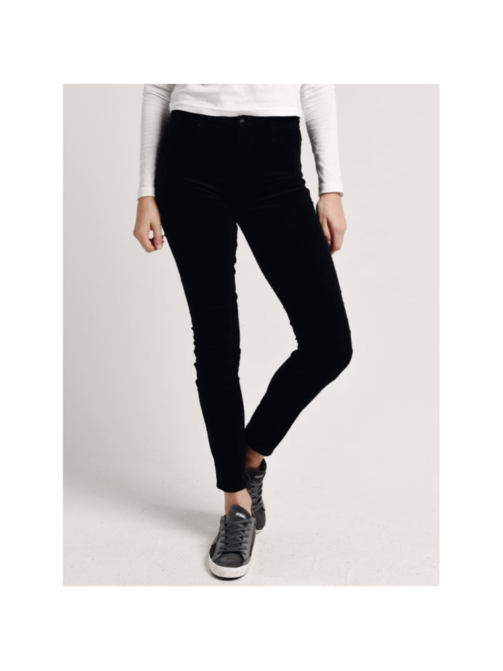J BRAND Mid-Rise Skinny leg Velvet Jean 30 black cigarette EUC career casual